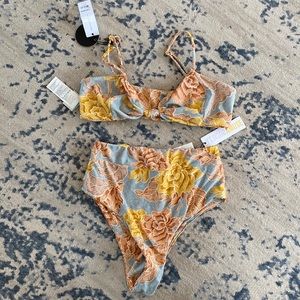 Amuse society bijou bralette flair high waisted swimsuit bikini medium swim